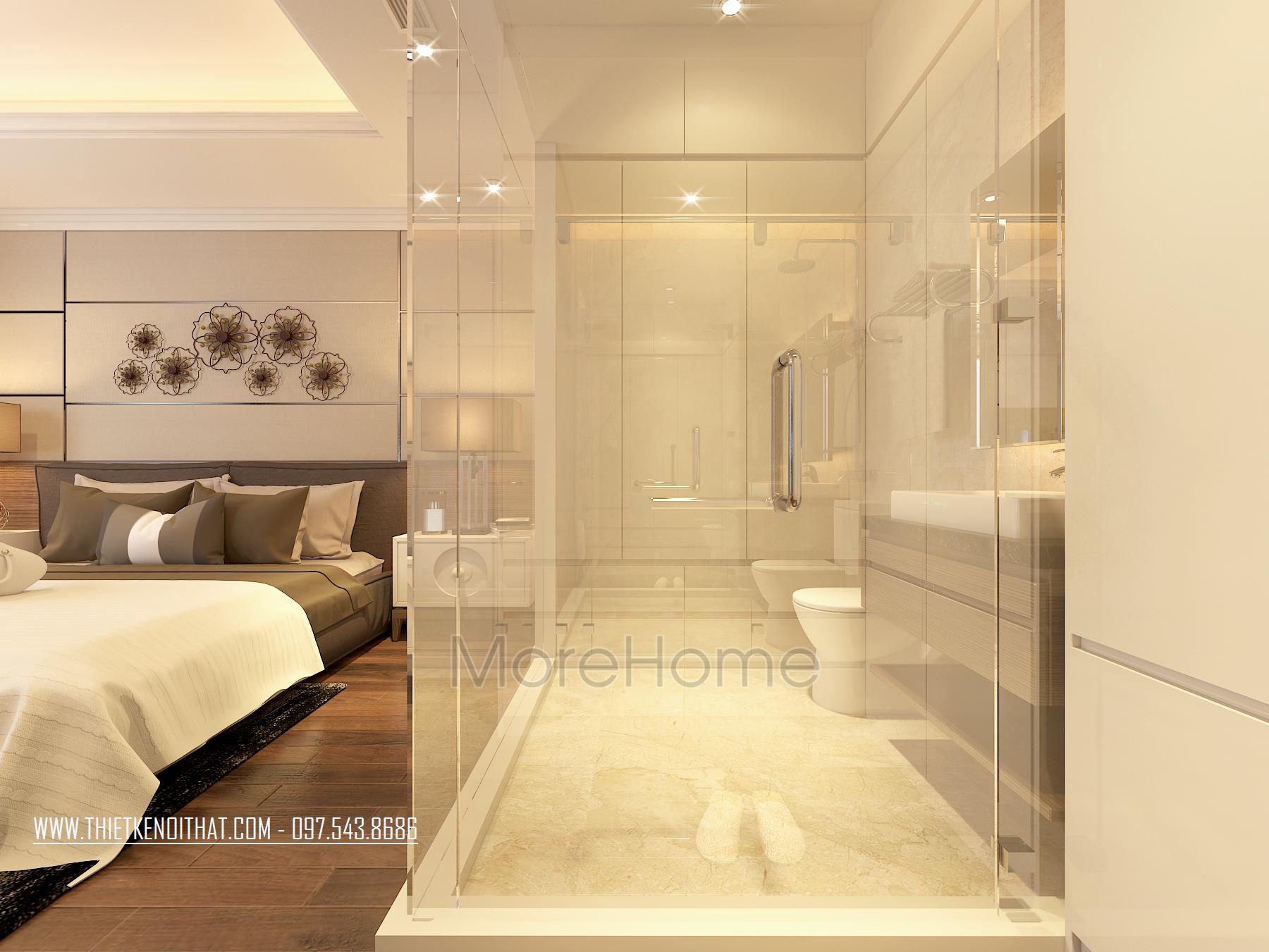  Đẳng cấp với vách kính phòng tắm tại gia
